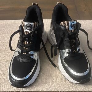 Michael Kors Black and Silver Athletic Shoes